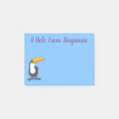 Cute happy toucan cartoon illustratie post-it® notes (Voorkant)