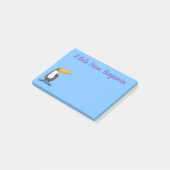 Cute happy toucan cartoon illustratie post-it® notes (Schuin)