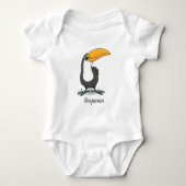 Cute happy toucan cartoon illustratie romper (Voorkant)