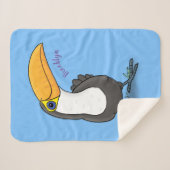 Cute happy toucan cartoon illustratie sherpa deken (Voorkant (horizontaal))