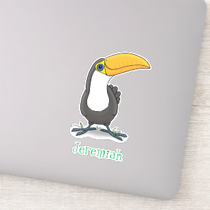 Cute happy toucan cartoon illustratie sticker