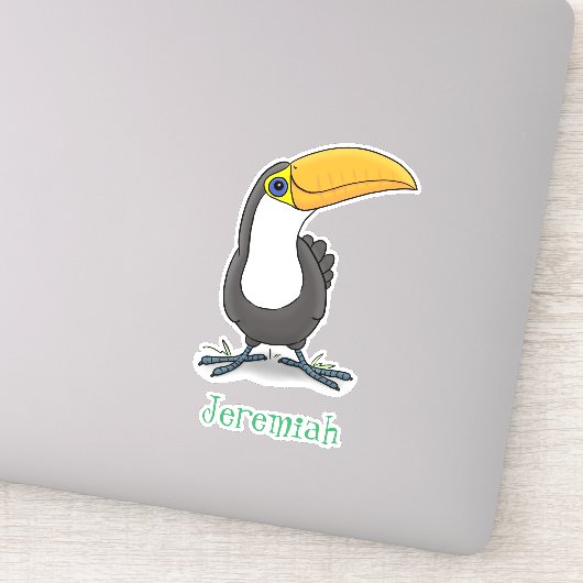 Cute happy toucan cartoon illustratie sticker (Detail)