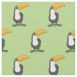 Cute happy toucan cartoon illustratie stof