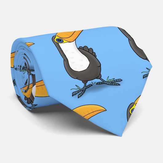 Cute happy toucan cartoon illustratie stropdas (Opgerold)