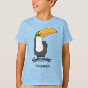 Cute happy toucan cartoon illustratie t-shirt