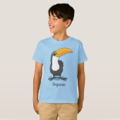 Cute happy toucan cartoon illustratie t-shirt (Voorkant volledig)