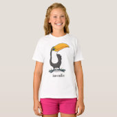 Cute happy toucan cartoon illustratie t-shirt (Voorkant volledig)