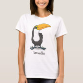 Cute happy toucan cartoon illustratie t-shirt (Voorkant)