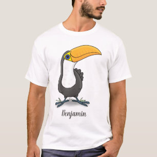 Cute happy toucan cartoon illustratie t-shirt