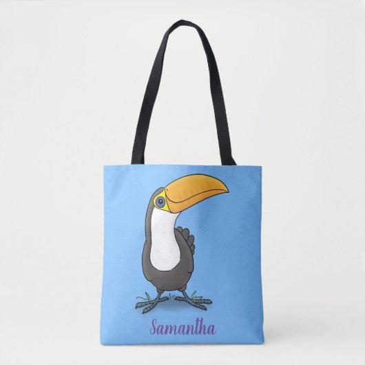 Cute happy toucan cartoon illustratie tote bag (Voorkant)