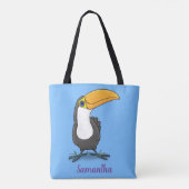 Cute happy toucan cartoon illustratie tote bag (Achterkant)