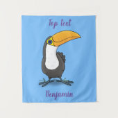 Cute happy toucan cartoon illustratie wandkleed (Voorkant)
