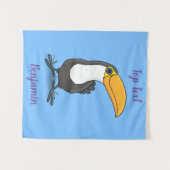 Cute happy toucan cartoon illustratie wandkleed (Voorkant (horizontaal))
