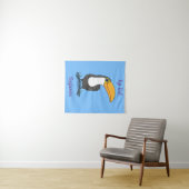 Cute happy toucan cartoon illustratie wandkleed (In Situ (horizontaal))