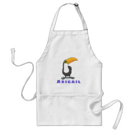 Cute happy toucan glimlachend exotische vogelgriep standaard schort