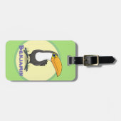 Cute happy toucan glimlachende cartoon bagagelabel (Voorkant horizontaal)
