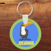 Cute happy toucan glimlachende cartoon sleutelhanger (Voorkant)