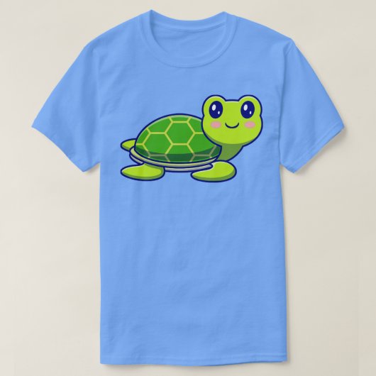 Cute Happy Turtle Swimming Cartoon T-shirt (Design voorkant)