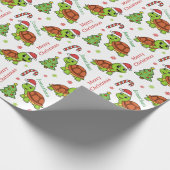 Cute Happy Turtles Christmas Tree Holidays Cadeaupapier (Hoek)