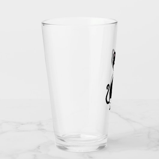 Cute Happy Tuxedo Cat Glas (Rechts)