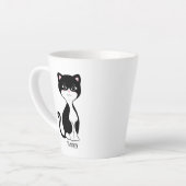 Cute Happy Tuxedo Cat Latte Mok (Linkerhoek)
