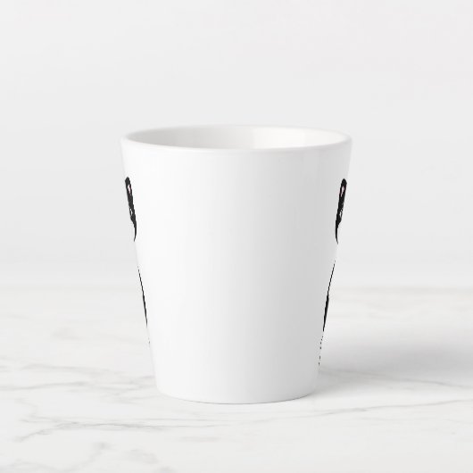 Cute Happy Tuxedo Cat Latte Mok (Voorkant)