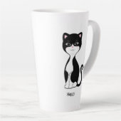 Cute Happy Tuxedo Cat Latte Mok (Rechterhoek)