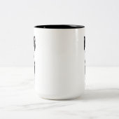 Cute Happy Tuxedo Cat Tweekleurige Koffiemok (Center)