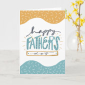 Cute Happy Vaderdag doodle typografie Kaart (Gele Bloem)