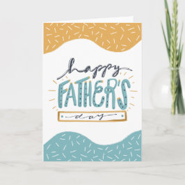 Cute Happy Vaderdag doodle typografie Kaart