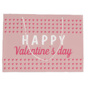 Cute Happy Valentijn Day Roze Heart Pattern Groot Cadeauzakje (Achterkant)