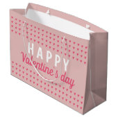 Cute Happy Valentijn Day Roze Heart Pattern Groot Cadeauzakje (Achterkant Gekanteld)
