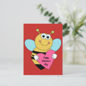Cute Happy Valentine's Day Bee Briefkaart (Staand voorkant)
