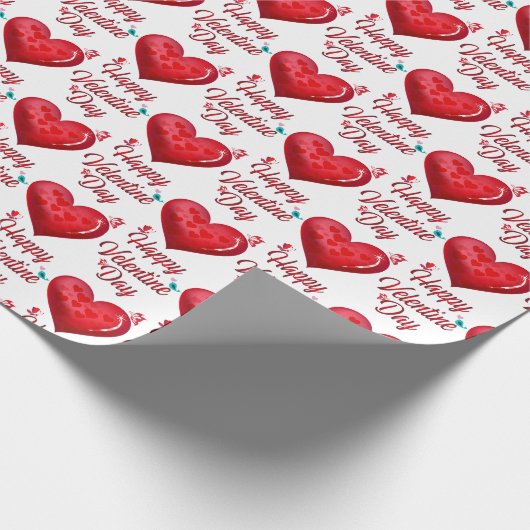 Cute Happy Valentines Day Cadeaupapier (Hoek)