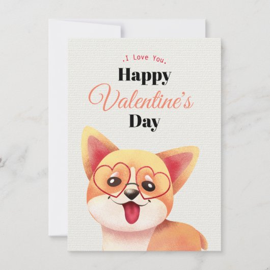 Cute Happy Valentine's Day Card Feestdagenkaart (Voorkant)