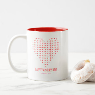 Cute Happy Valentines Day Coffee Mug Tweekleurige Koffiemok