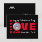 Cute Happy Valentines Day Dog Dad Love Hearts Red Briefkaart (Voorkant / Achterkant)