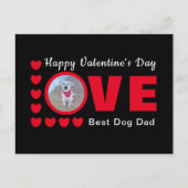 Cute Happy Valentines Day Dog Dad Love Hearts Red Briefkaart (Voorkant)