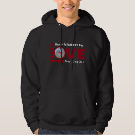 Cute Happy Valentines Day Dog Dad Love Hearts Red Hoodie