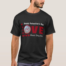 Cute Happy Valentines Day Dog Dad Love Hearts Red T-shirt