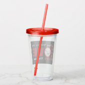 Cute Happy Valentines Day Dog Love Hearts Red Acryl Drinkbeker (Achterkant)