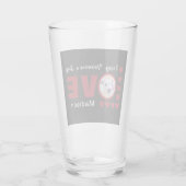 Cute Happy Valentines Day Dog Love Hearts Red Glas (Achterkant)