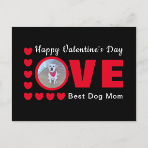 Cute Happy Valentines Day Dog Mam Love Hearts Red Briefkaart