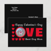 Cute Happy Valentines Day Dog Mam Love Hearts Red Briefkaart (Voorkant / Achterkant)