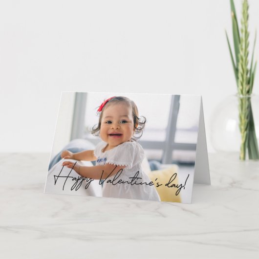 Cute Happy Valentine's day Foto gepersonaliseerd Kaart (Voorkant)