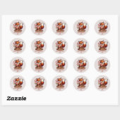 Cute Happy Valentine's day fox  Ronde Sticker (Vel)