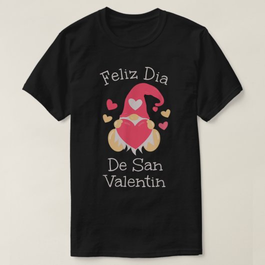 Cute Happy Valentines Day Gnome Spanje Lang T-shirt (Design voorkant)