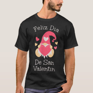 Cute Happy Valentines Day Gnome Spanje Lang T-shirt