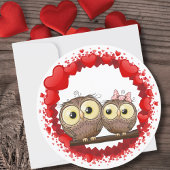 Cute Happy Valentine's Day Owl Love Feestdagenkaart