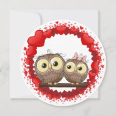 Cute Happy Valentine's Day Owl Love Feestdagenkaart (Voorkant)
